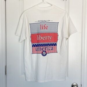 Itsa Girl Thing Women’s White Short Sleeve America T-Shirt Top Size Medium